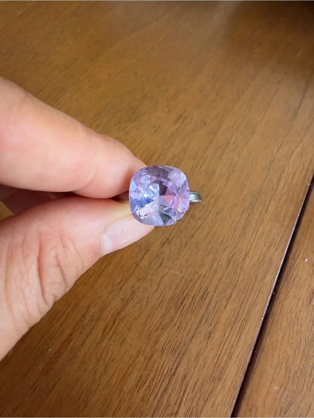 Swarovski Silver Ring with Lavender Gemstone
